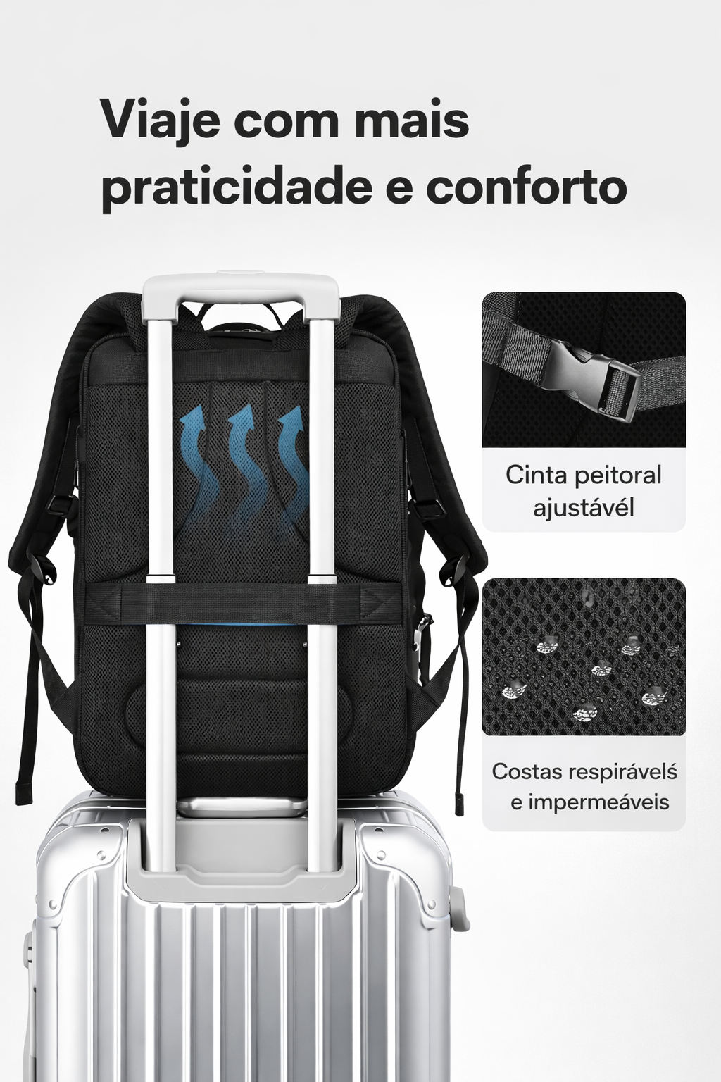 Mochila Executiva Slim Impermeável Samurai - Seewell 7238