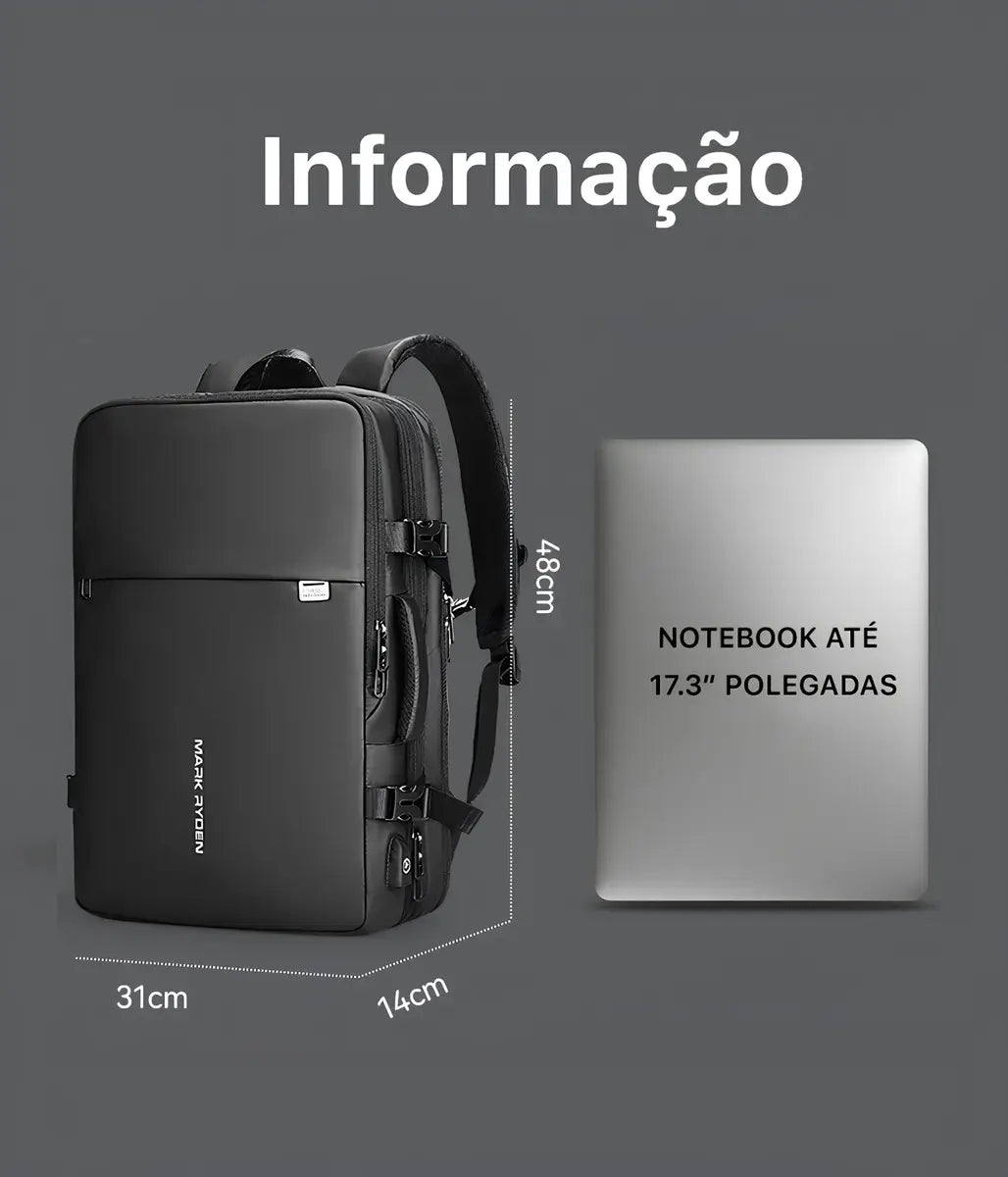 Mochila Executiva Mark Ryden Notebook 17 Expansivel Mala